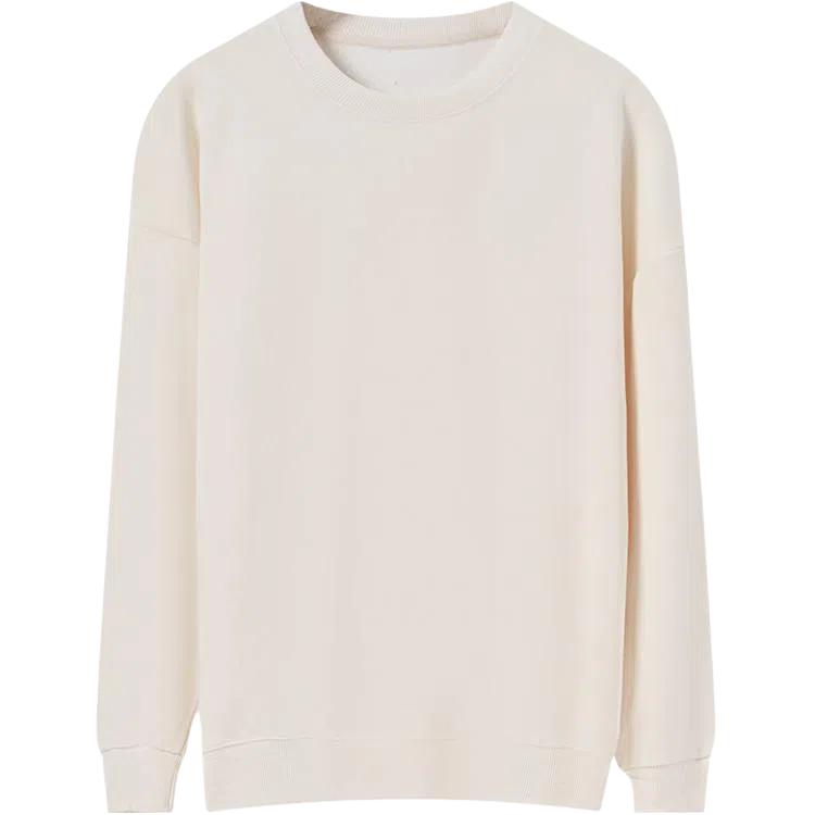 乱步 美式休闲宽松纯色打底衫圆领长袖卫衣 男女同款