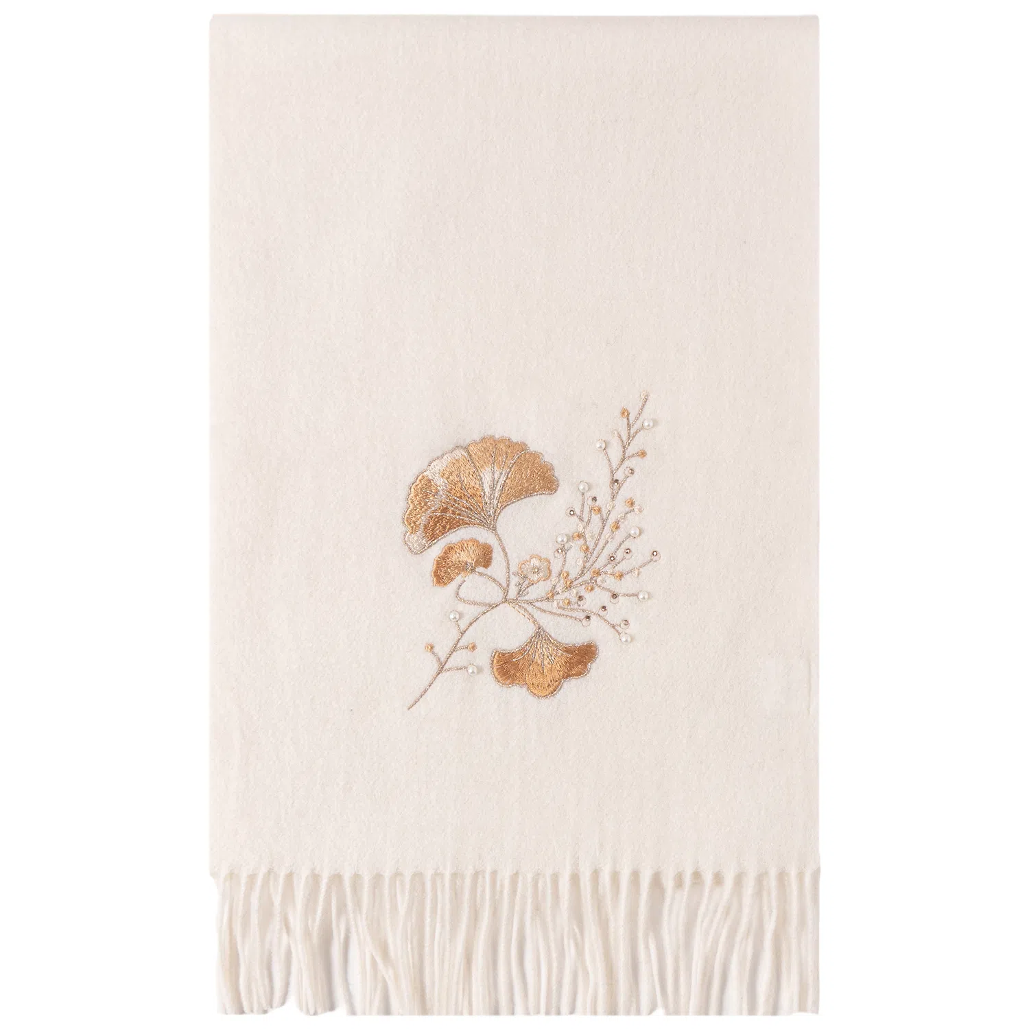 上海故事 花卉刺绣加厚保暖精致舒适优雅柔软 绵羊毛 绒线围巾 女款