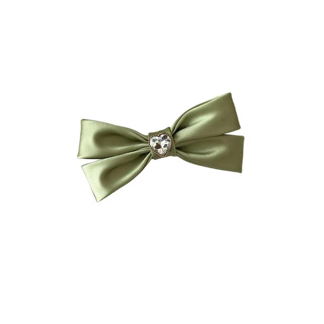 贯古今 韩系新款复古爱心蝴蝶结高级感气质简约百搭 布艺 发夹 女款