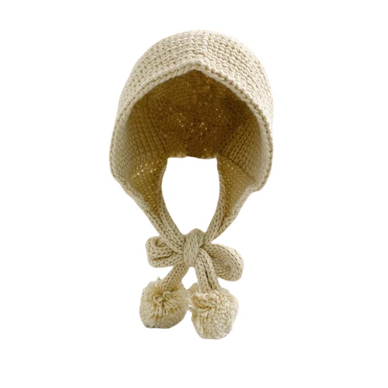 北极绒 潮流大头围毛球长辫子保暖百搭 聚酯纤维 绒线帽 男女同款情侣款