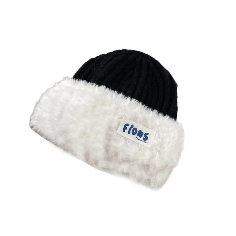 艾佳微 毛绒保暖加厚针织大头围护耳百搭显脸小潮 腈纶 绒线帽 男女同款情侣款