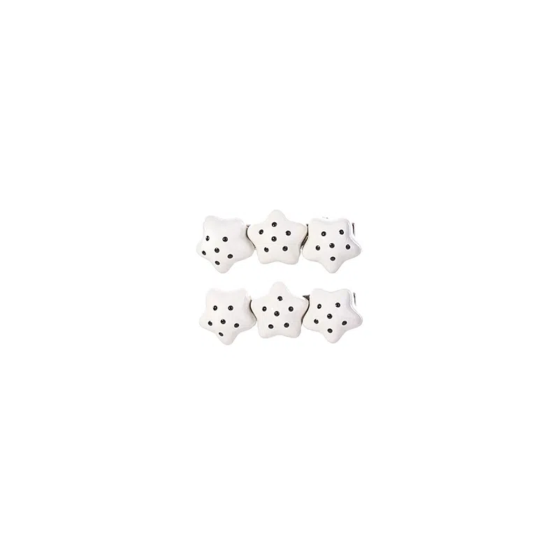 水中玉 韩系波点星星蝴蝶结侧边刘海边夹前额碎发鸭嘴夹子发卡头饰 合金 发夹 女款