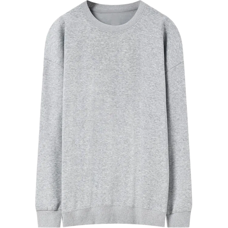 乱步 美式休闲宽松纯色打底衫圆领长袖卫衣 男女同款