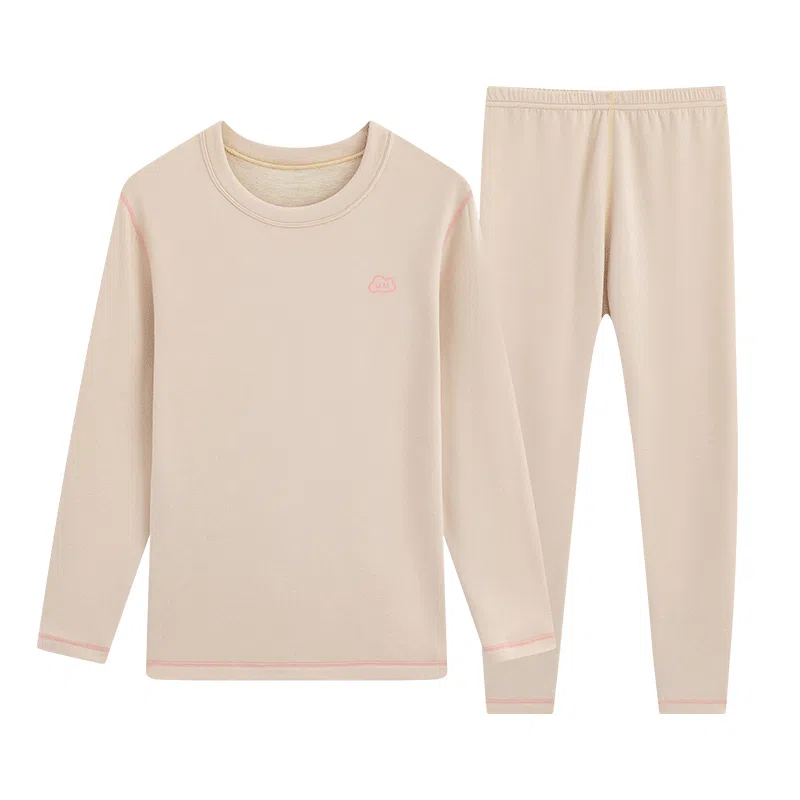 贴身领域 秋冬羊绒蚕丝德绒内衣女士初高中学生加厚秋衣秋裤女冬季保暖套装 女款