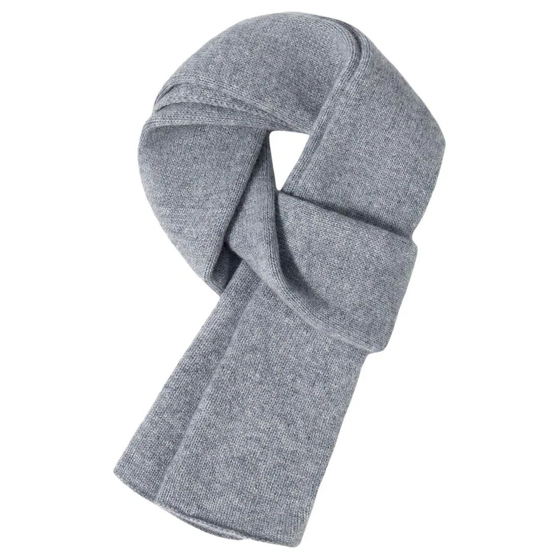 一米画纱 舒适柔软高级感平面嵌花亲肤暖糯保暖纯色针织外出防寒护颈 山羊绒 绒线围巾 男女同款情侣款