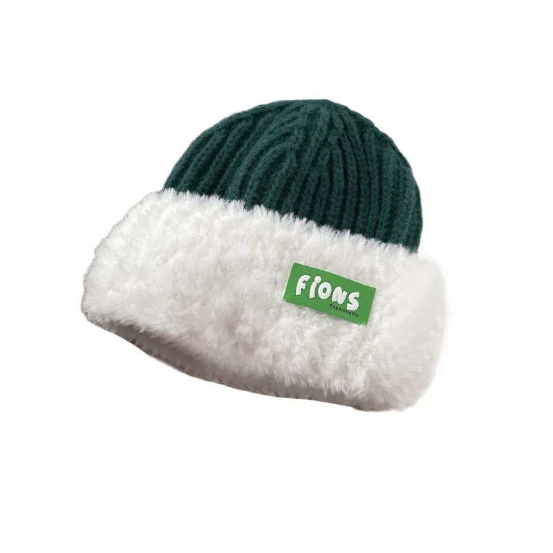 艾佳微 毛绒保暖加厚针织大头围护耳百搭显脸小潮 腈纶 绒线帽 男女同款情侣款