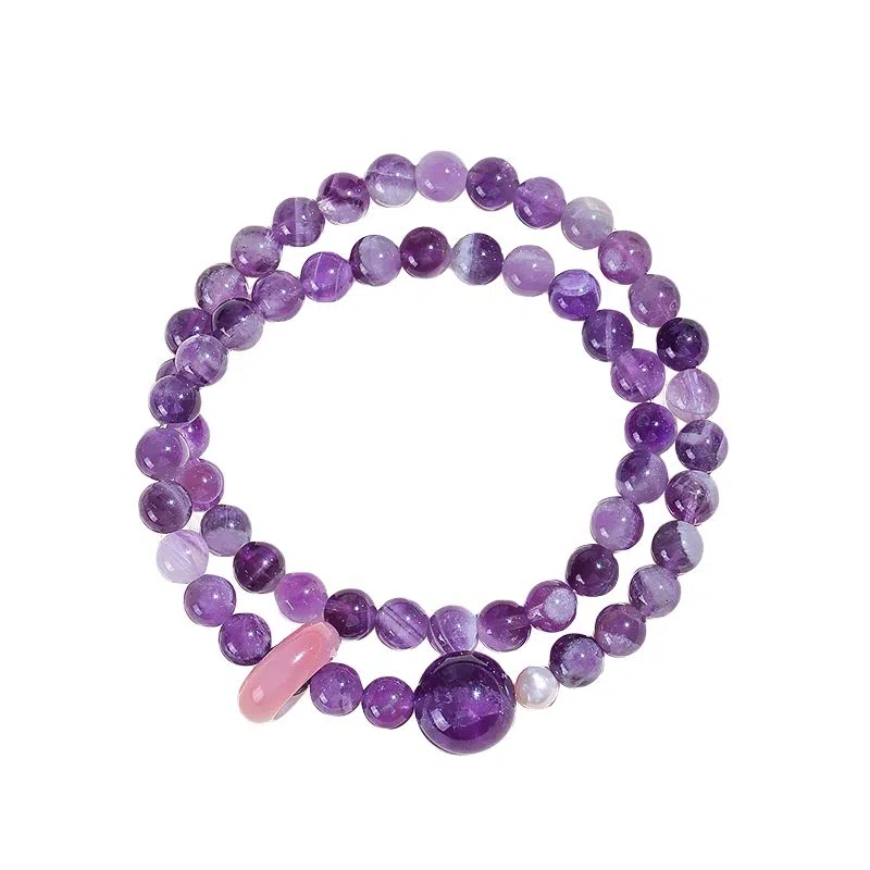 乃瑭 梦幻好运招财纳福  时尚高级感天然 紫水晶 手串 男女同款情侣款