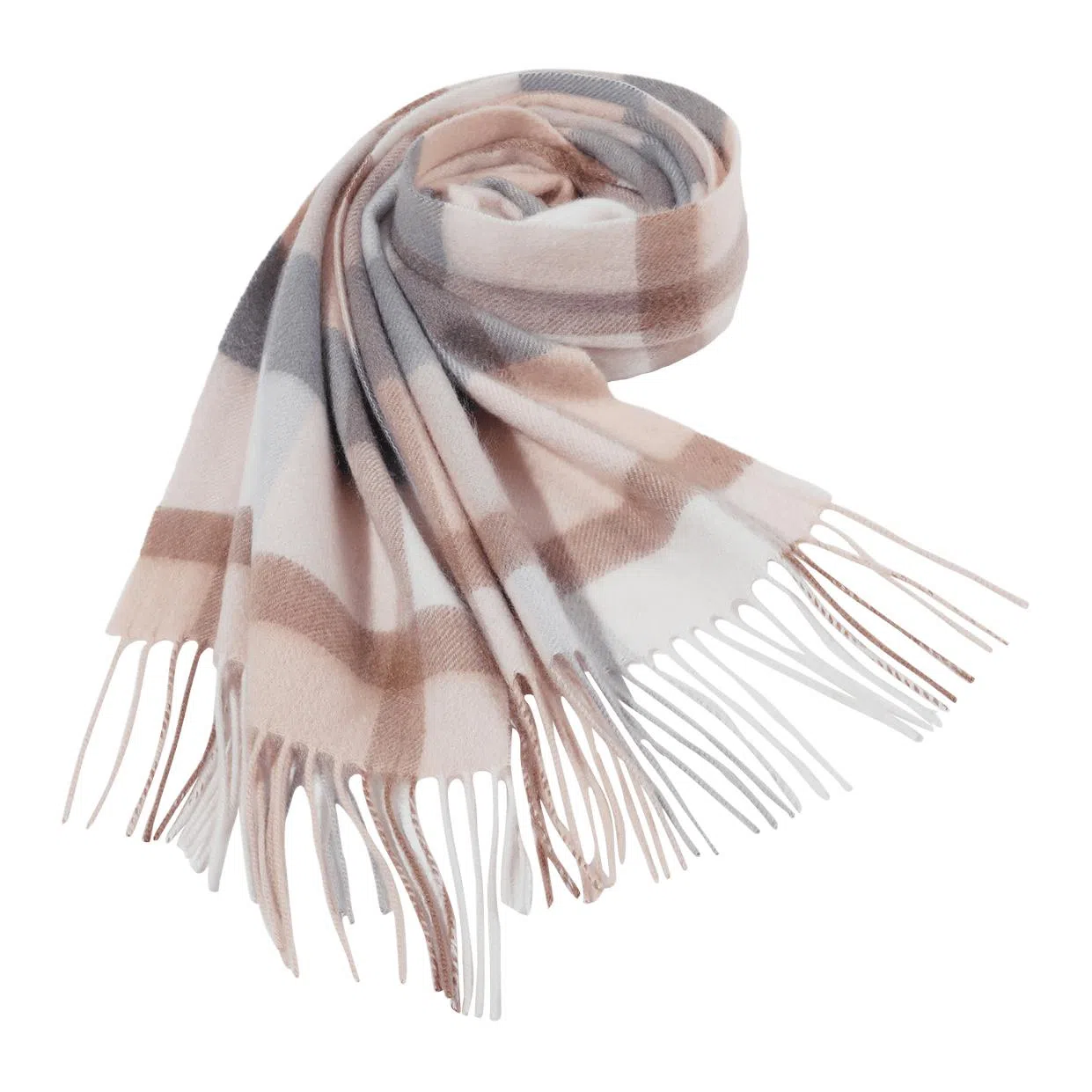 一米画纱 柔软触感经典格纹加厚保暖舒适格子条纹撞色流苏 山羊绒 绒线围巾 男女同款情侣款