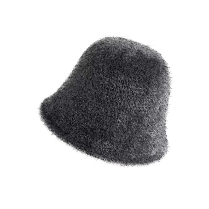 稻草人 毛绒绒保暖盆帽显脸小韩版简约百搭 涤纶 渔夫帽 女款