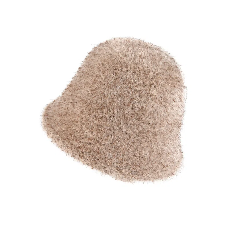 稻草人 毛绒绒保暖盆帽显脸小韩版简约百搭 涤纶 渔夫帽 女款