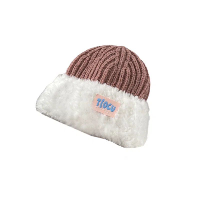 艾佳微 毛绒保暖加厚针织大头围护耳百搭显脸小潮 腈纶 绒线帽 男女同款情侣款