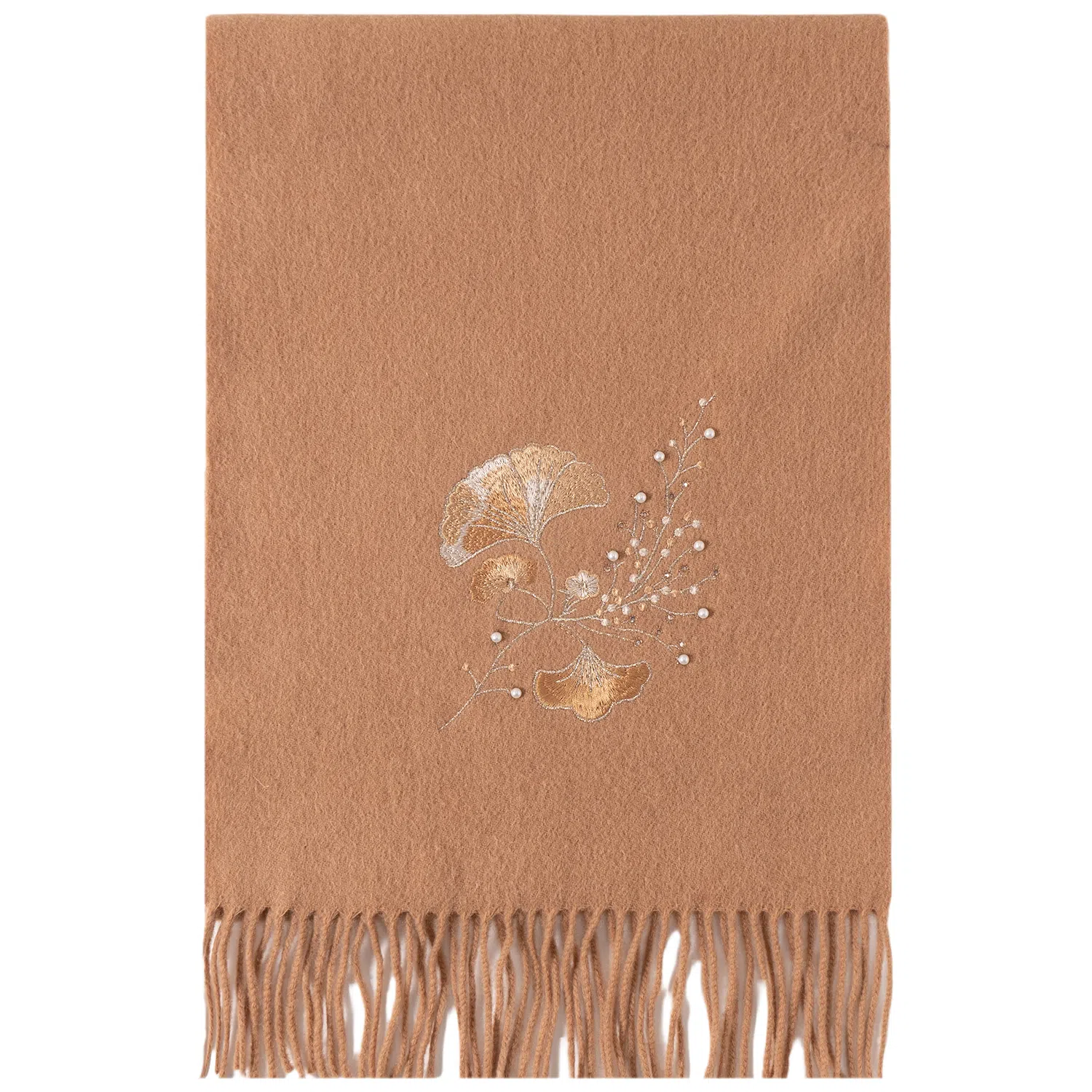 上海故事 花卉刺绣加厚保暖精致舒适优雅柔软 绵羊毛 绒线围巾 女款