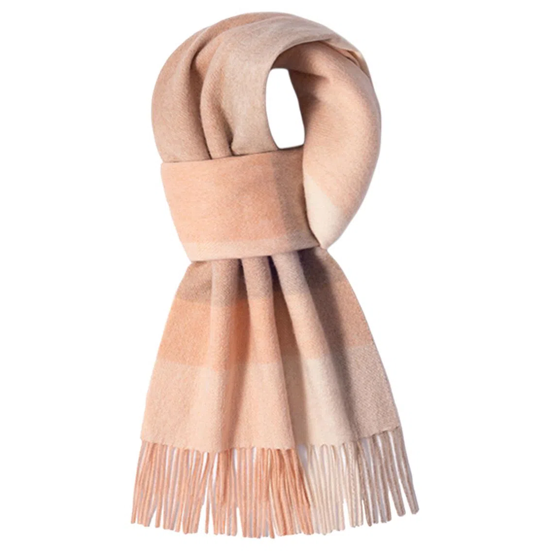 一米画纱 柔软触感经典格纹加厚保暖舒适格子条纹撞色流苏 山羊绒 绒线围巾 男女同款情侣款