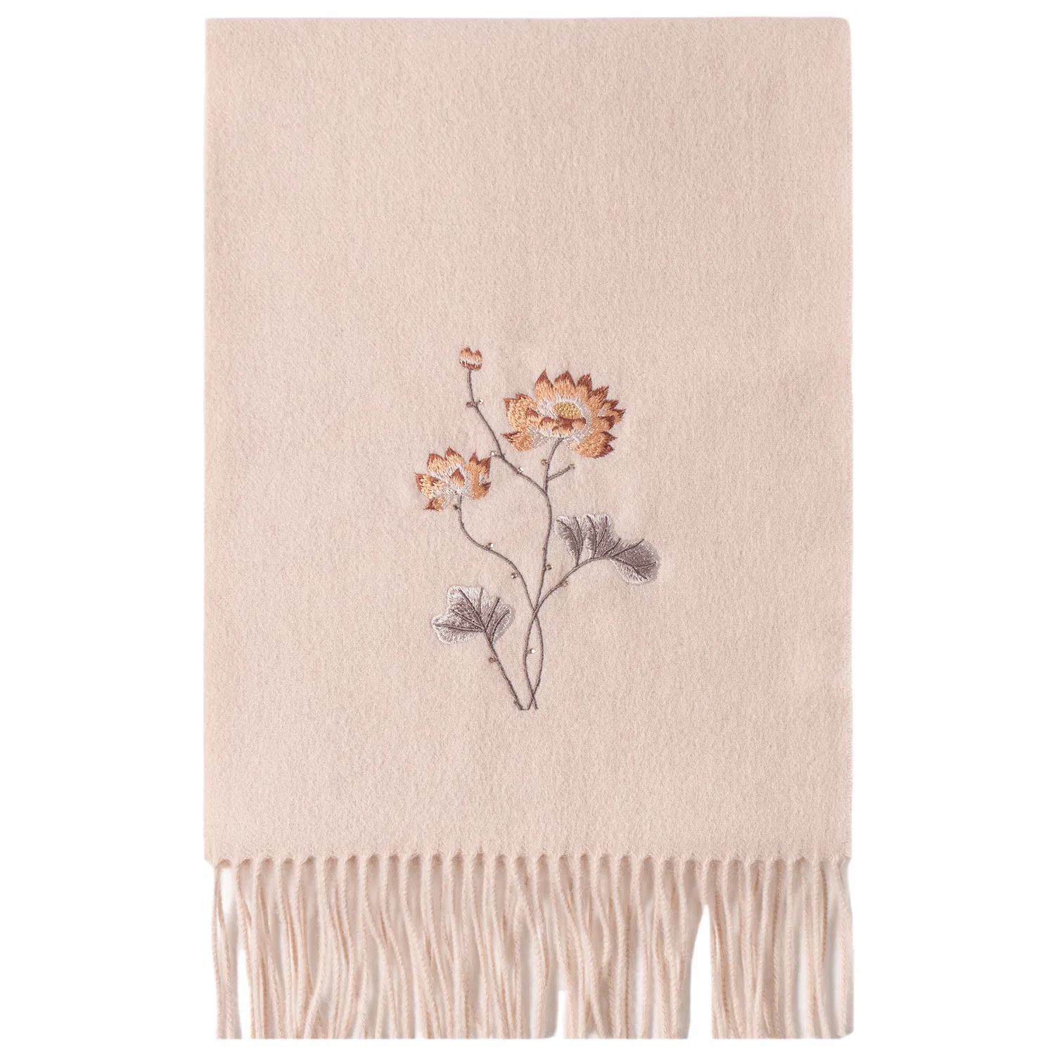 上海故事 花卉刺绣加厚保暖精致舒适优雅柔软 绵羊毛 绒线围巾 女款