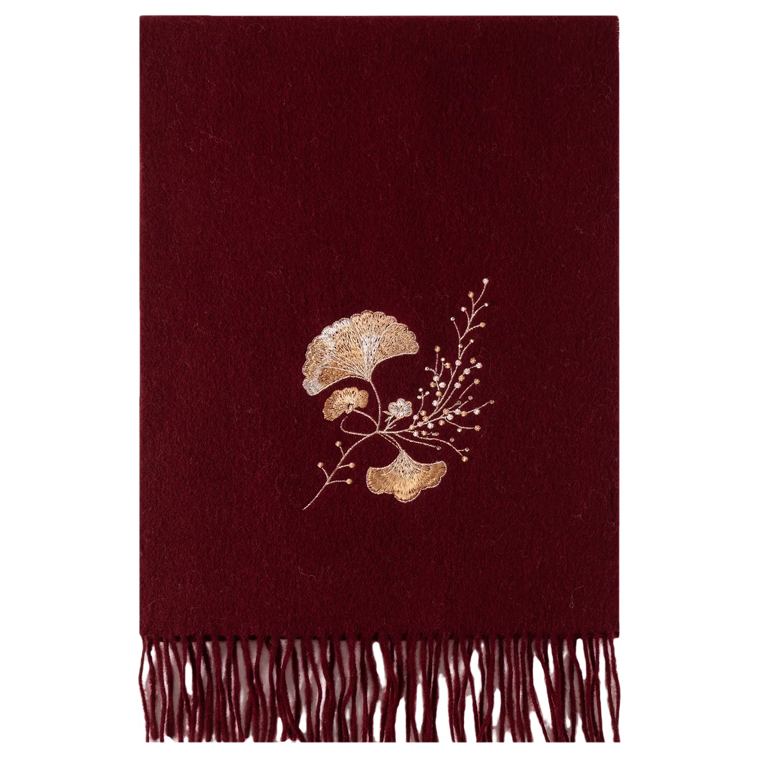 上海故事 花卉刺绣加厚保暖精致舒适优雅柔软 绵羊毛 绒线围巾 女款