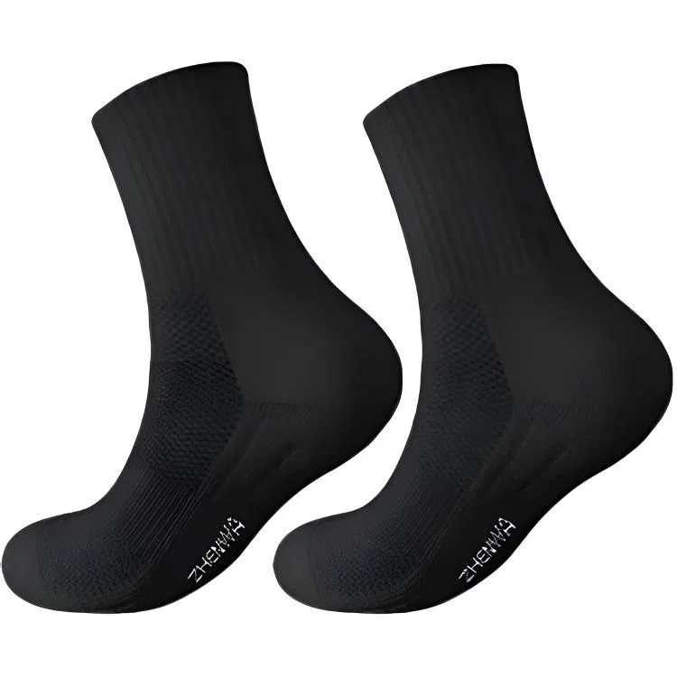 莫代尔 舒适透气吸汗防臭减震耐磨运动袜高弹不勒脚时尚简约休闲男款袜子男袜大码宽松抗造纯色百搭中筒袜 男女同款