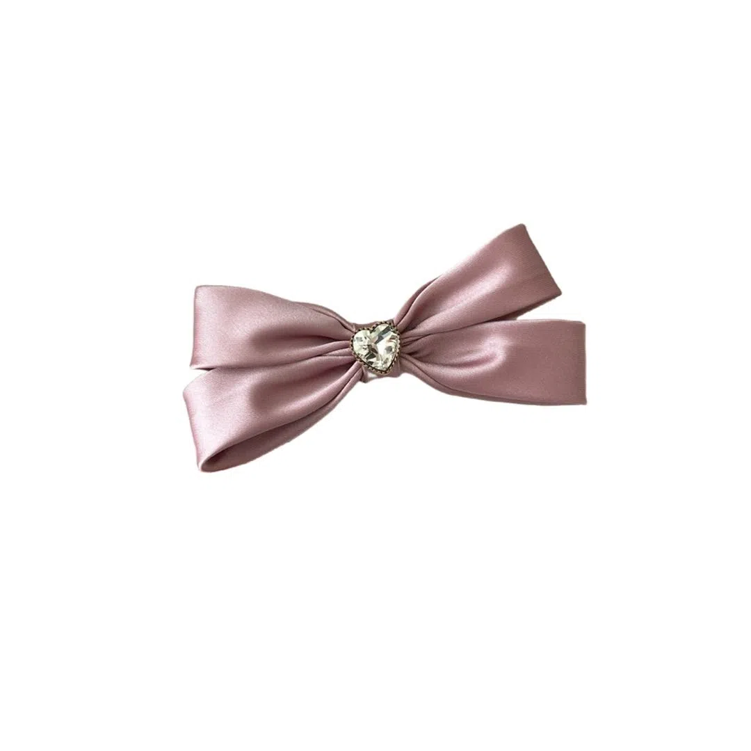 贯古今 韩系新款复古爱心蝴蝶结高级感气质简约百搭 布艺 发夹 女款