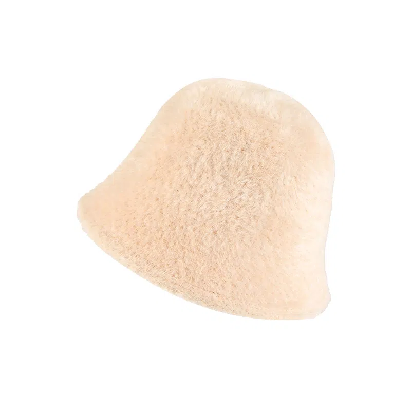 稻草人 毛绒绒保暖盆帽显脸小韩版简约百搭 涤纶 渔夫帽 女款