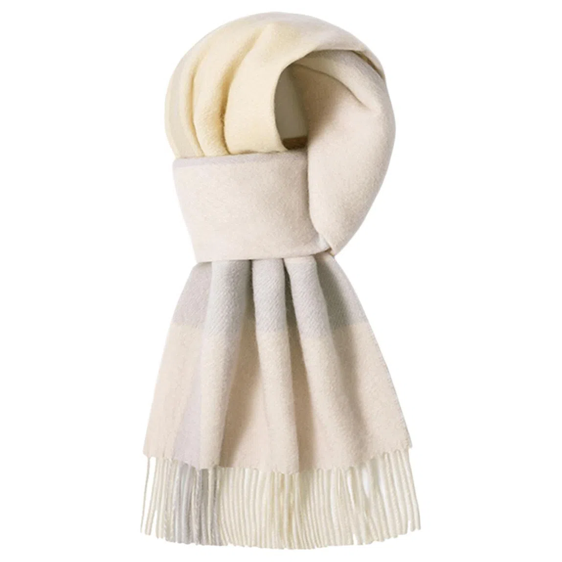 一米画纱 柔软触感经典格纹加厚保暖舒适格子条纹撞色流苏 山羊绒 绒线围巾 男女同款情侣款