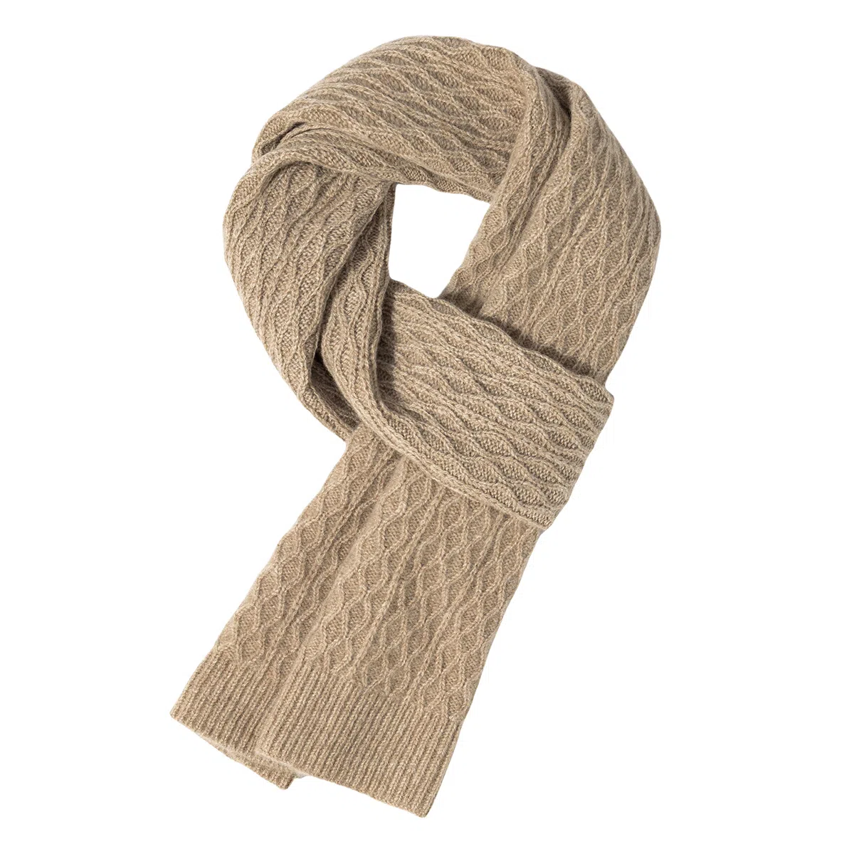 一米画纱 高品质水纹绞花柔软保暖外出小巧针织 时尚轻奢高级感 山羊绒 绒线围巾 男女同款情侣款