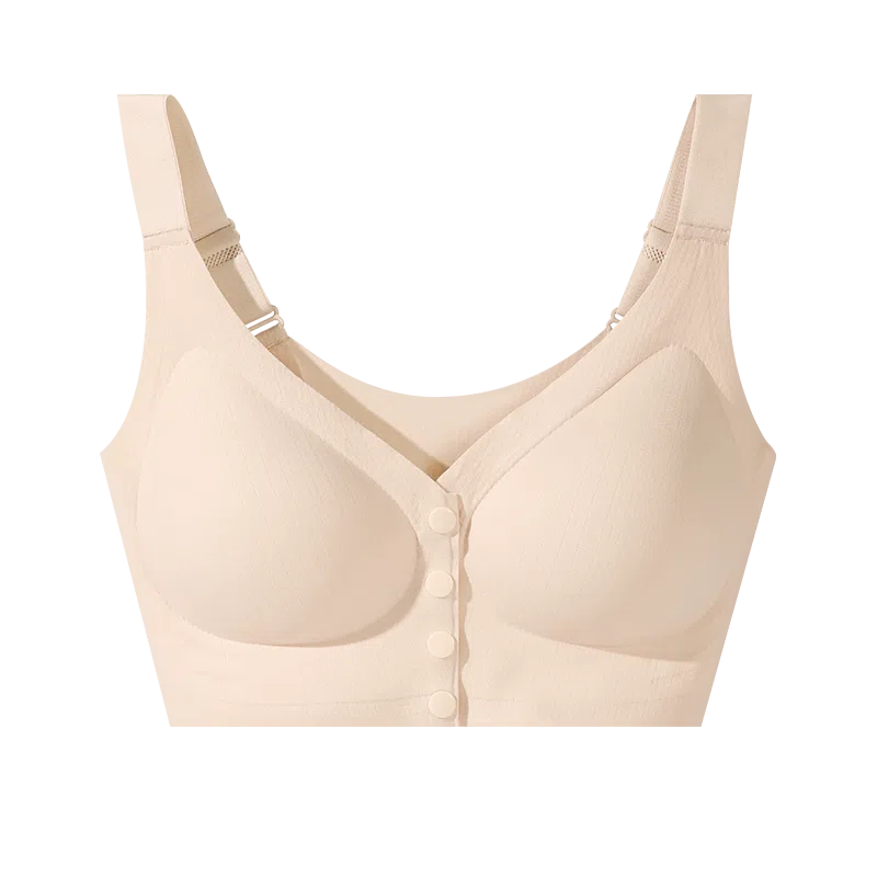 欧迪芬 亲肤舒适透气无痕提拉承托防下垂高弹自然聚拢无钢圈果冻软支撑背心式文胸 女款