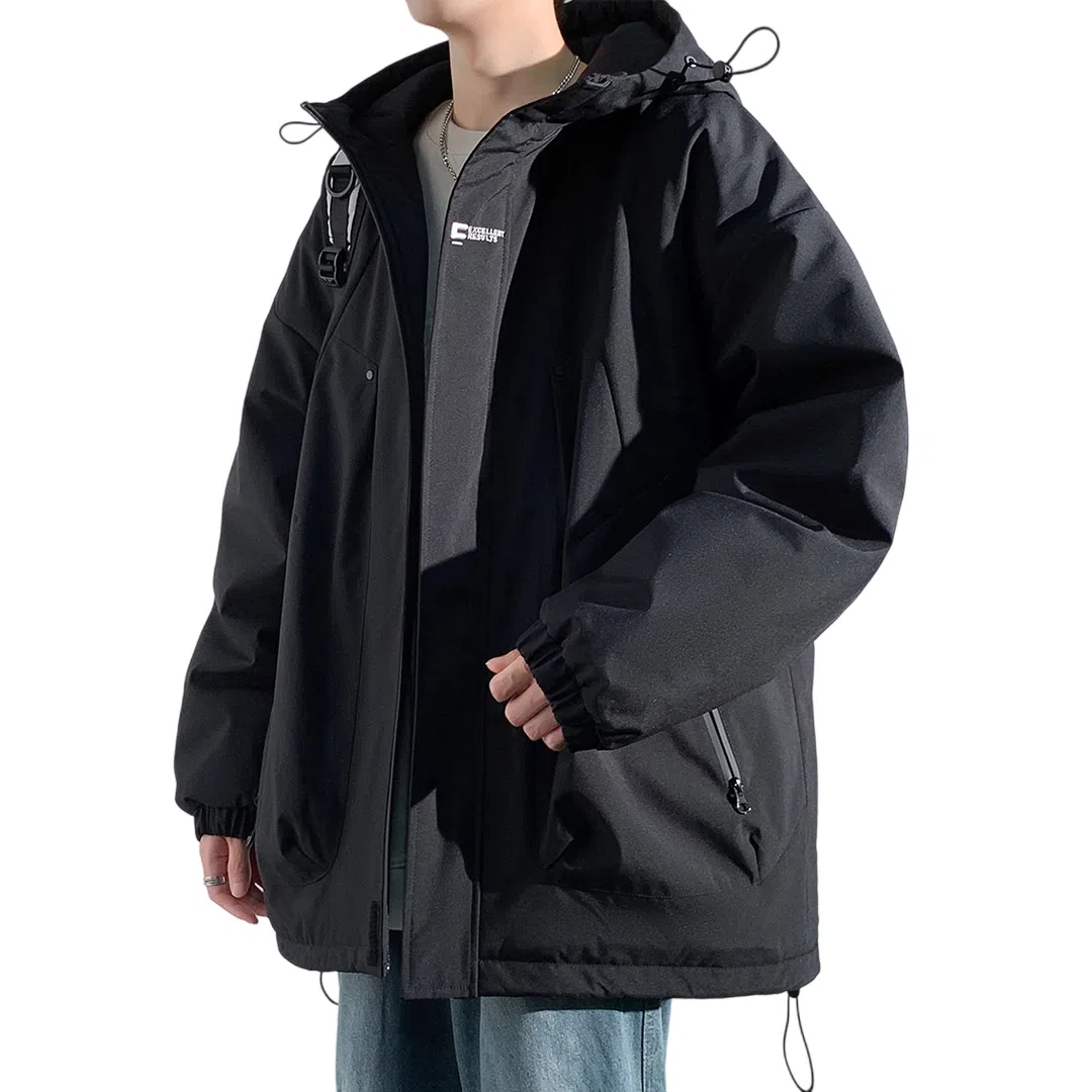 顶峰保罗 山系户外机能运动登山连帽工装长袖棉衣无性别主义潮牌休闲直筒上衣加厚多口袋宽松百搭舒适保暖耐磨棉服 男女同款