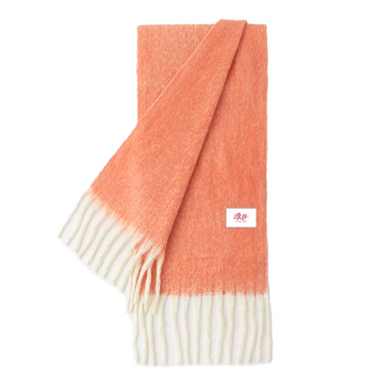 浪莎 秋冬纯色款百搭加厚软糯仿羊绒格子围脖高级感百搭加长保暖围脖 礼盒装 聚酯纤维 绒线围巾 男女同款情侣款