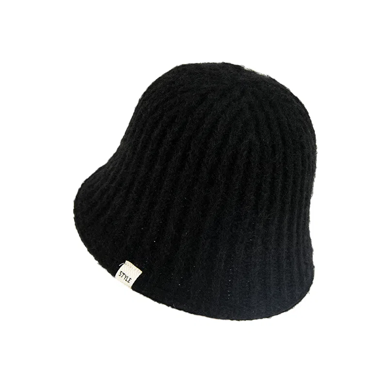 稻草人 秋冬季简约时尚针织水桶帽 潮流显脸小素颜百搭 聚酯纤维 渔夫帽 女款