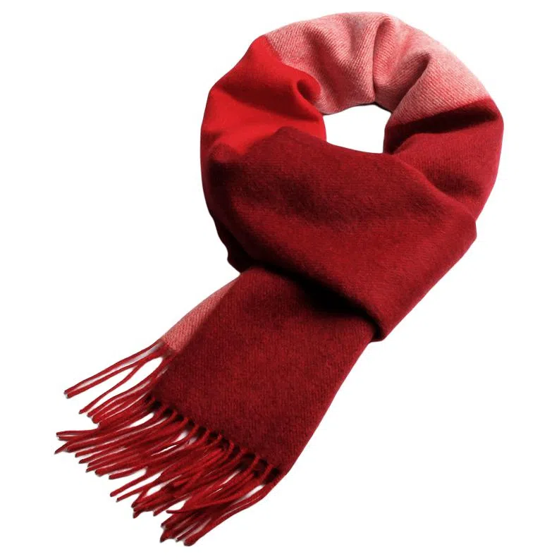 恒源祥 拼色柔软舒适时尚百搭保暖 山羊绒 绒线围巾 男女同款情侣款