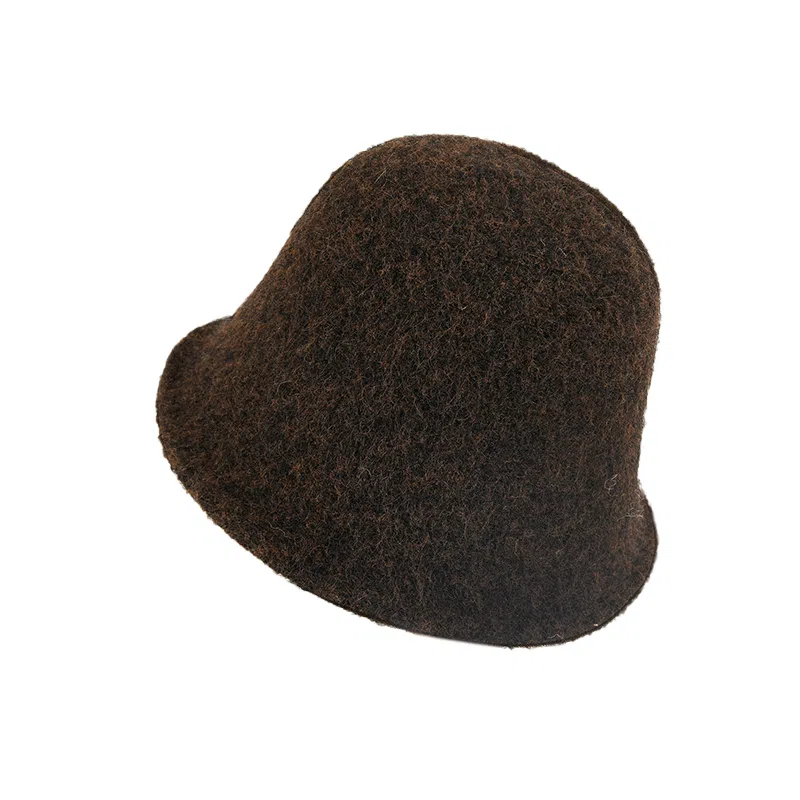 稻草人 韩版纯色毛绒高级感百搭素颜显脸小 聚酯纤维 渔夫帽 女款