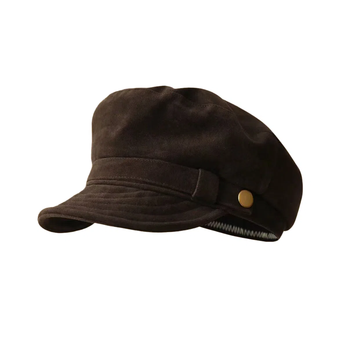 钓鱼熊 氛围感日系复古显脸小英伦平顶法式 聚酯纤维 贝雷帽 男女同款情侣款