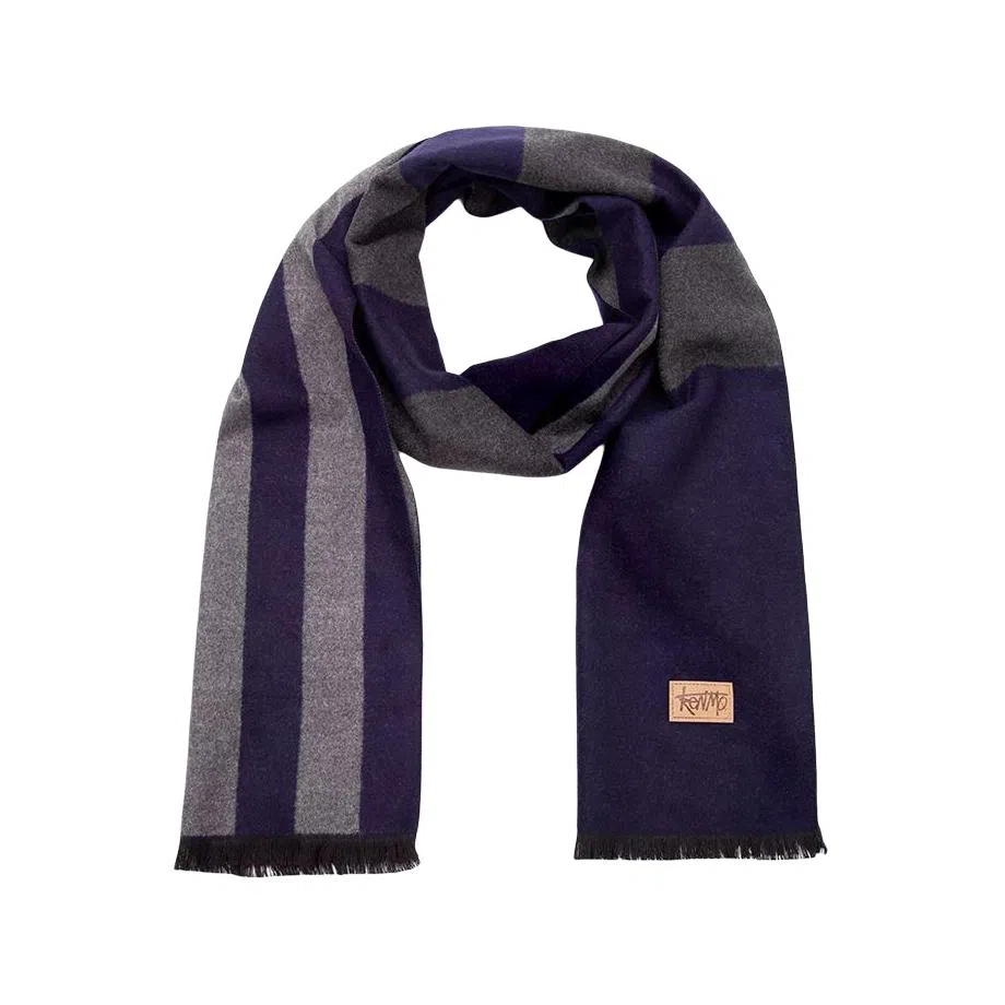 肯默 保暖条纹简约 聚酯纤维 绒线围巾 男女同款情侣款