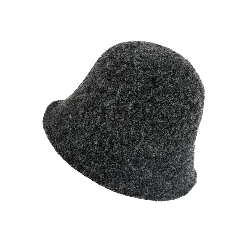 稻草人 韩版纯色毛绒高级感百搭素颜显脸小 聚酯纤维 渔夫帽 女款