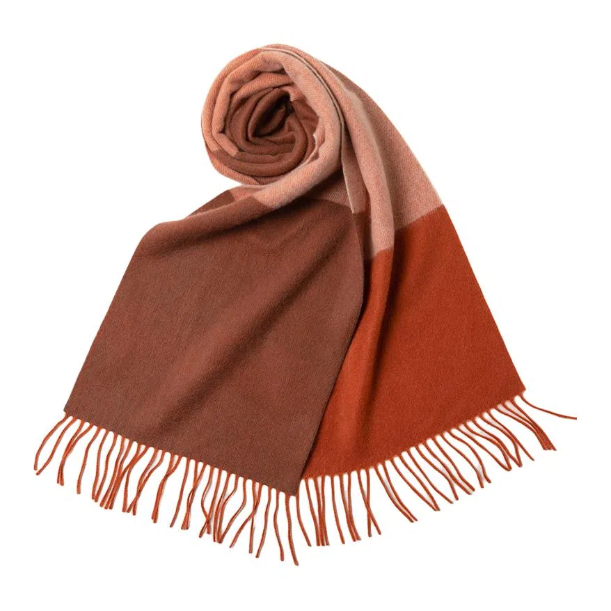 恒源祥 拼色柔软舒适时尚百搭保暖 山羊绒 绒线围巾 男女同款情侣款