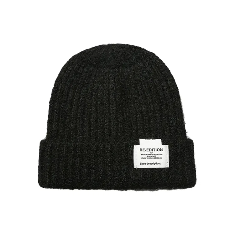 浪莎 日系简约纯色堆堆帽大头围针织显脸小户外休闲保暖护耳包头帽 聚酯纤维 绒线帽 男女同款情侣款