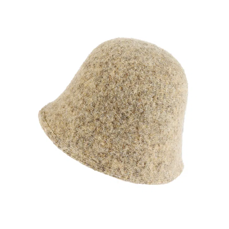 稻草人 韩版纯色毛绒高级感百搭素颜显脸小 聚酯纤维 渔夫帽 女款