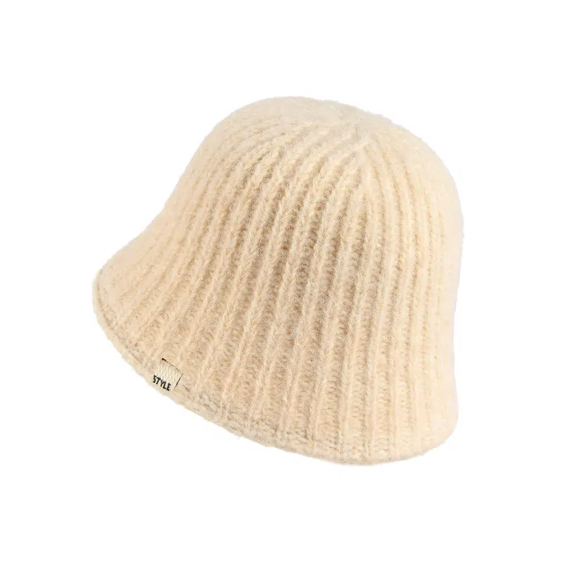 稻草人 秋冬季简约时尚针织水桶帽 潮流显脸小素颜百搭 聚酯纤维 渔夫帽 女款