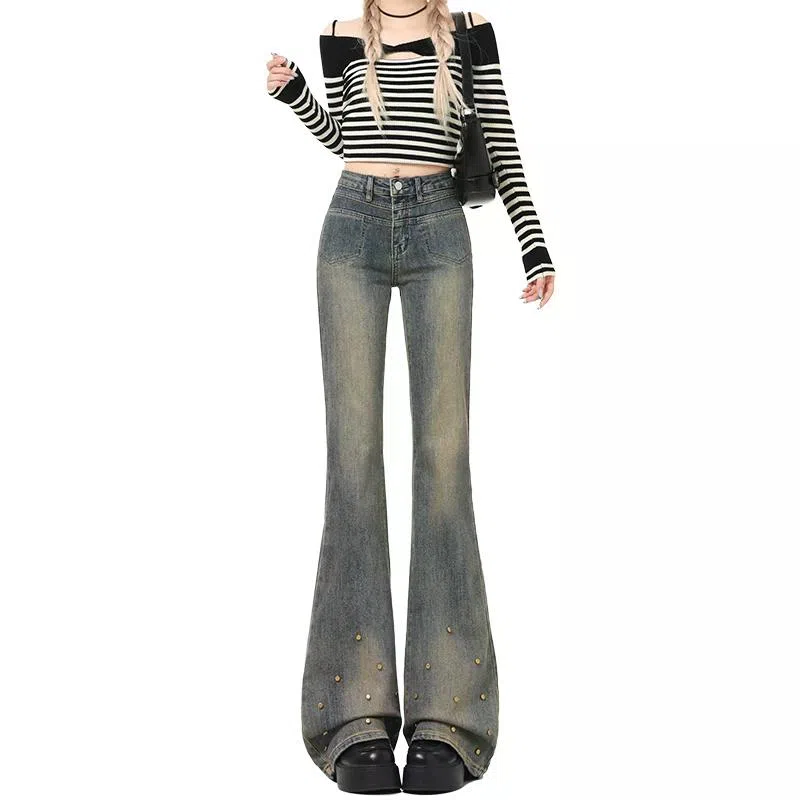 淑好百 修身显瘦水洗高腰牛仔裤 女款