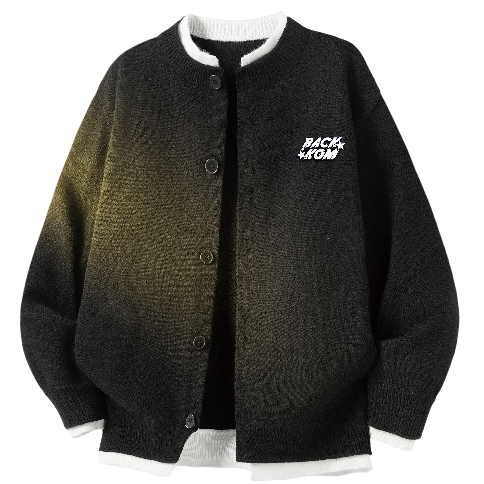 大卫贝肯 日系学院风基础款假两件纯色简约可拆卸胸针韩系慵懒感开衫无性别主义高级感长袖毛衣 男女同款