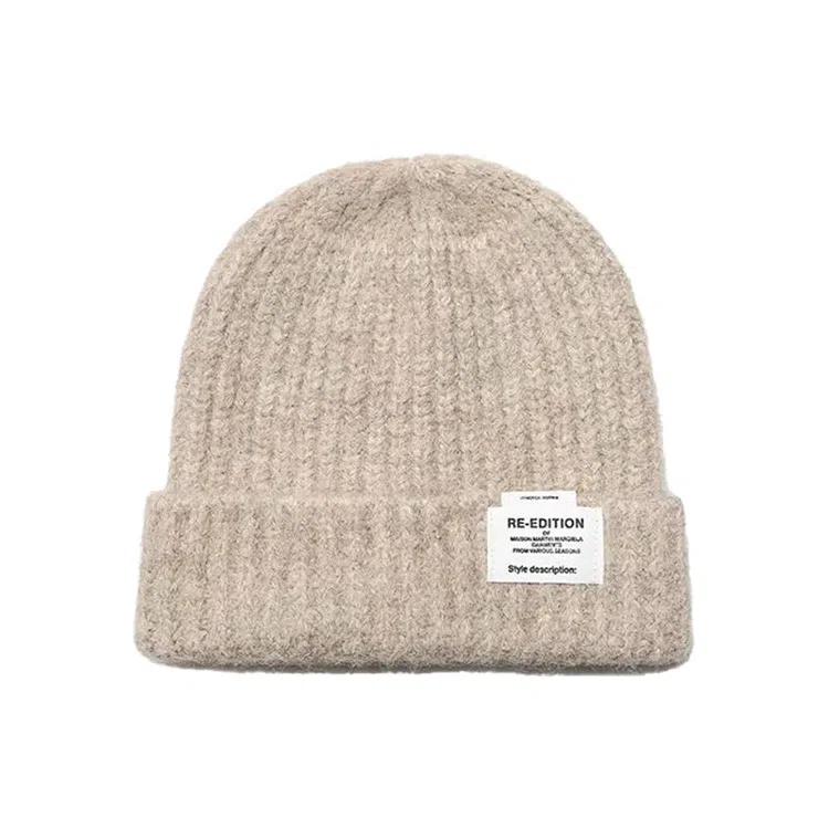 浪莎 日系简约纯色堆堆帽大头围针织显脸小户外休闲保暖护耳包头帽 聚酯纤维 绒线帽 男女同款情侣款