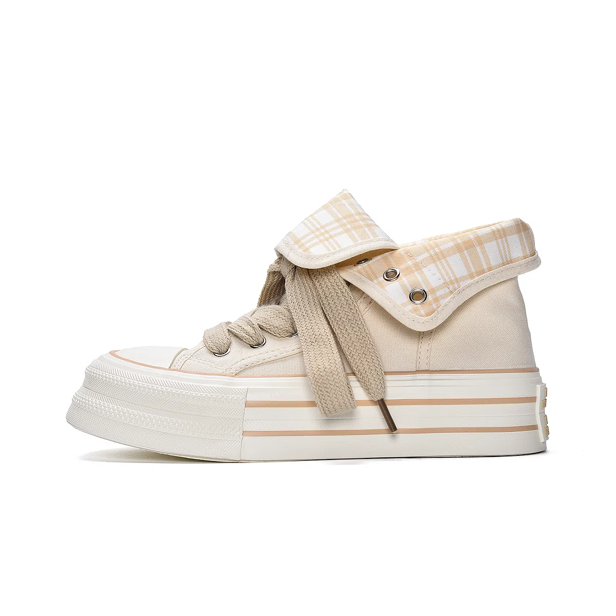 MISTERY Plaid High-Top Canvas Sneakers