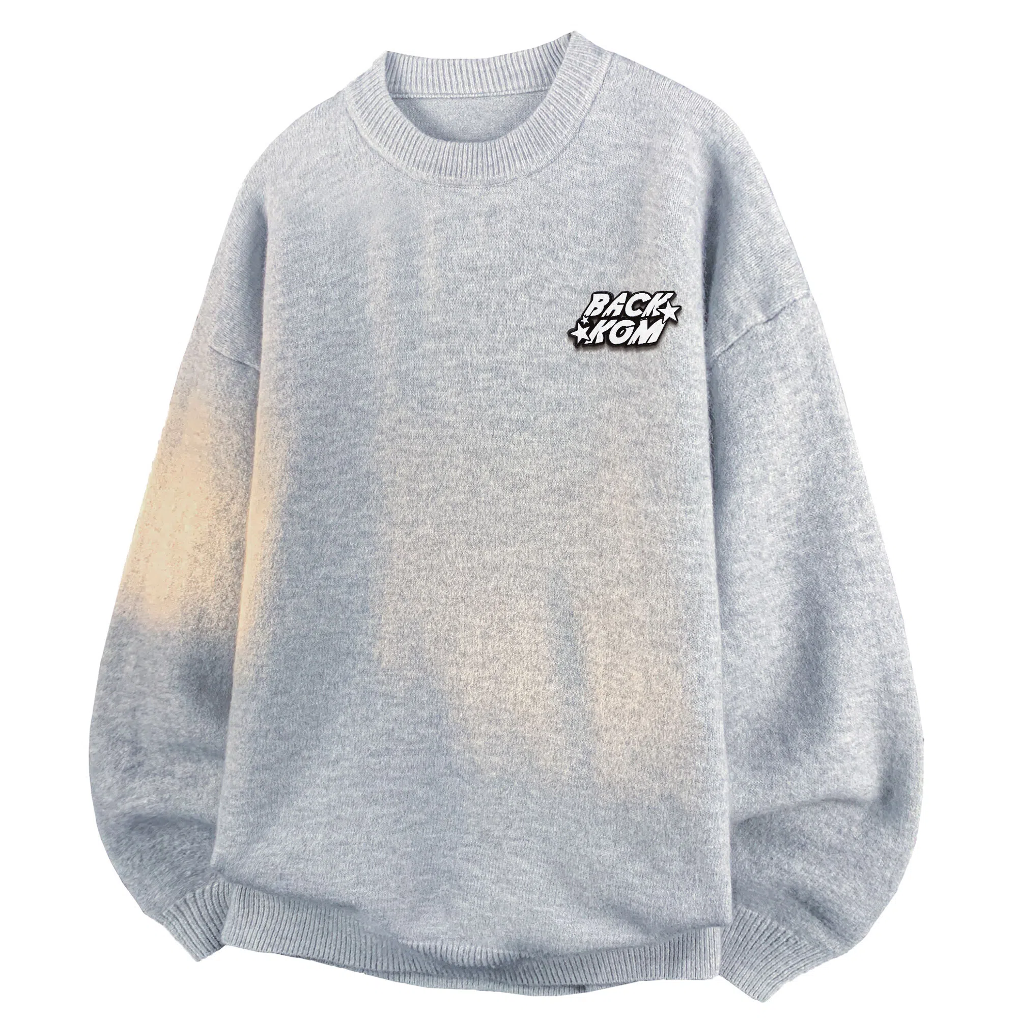 大卫贝肯 纯色基础款可拆卸胸针保暖宽松休闲慵懒百搭圆领韩系时尚长袖毛衣 男女同款