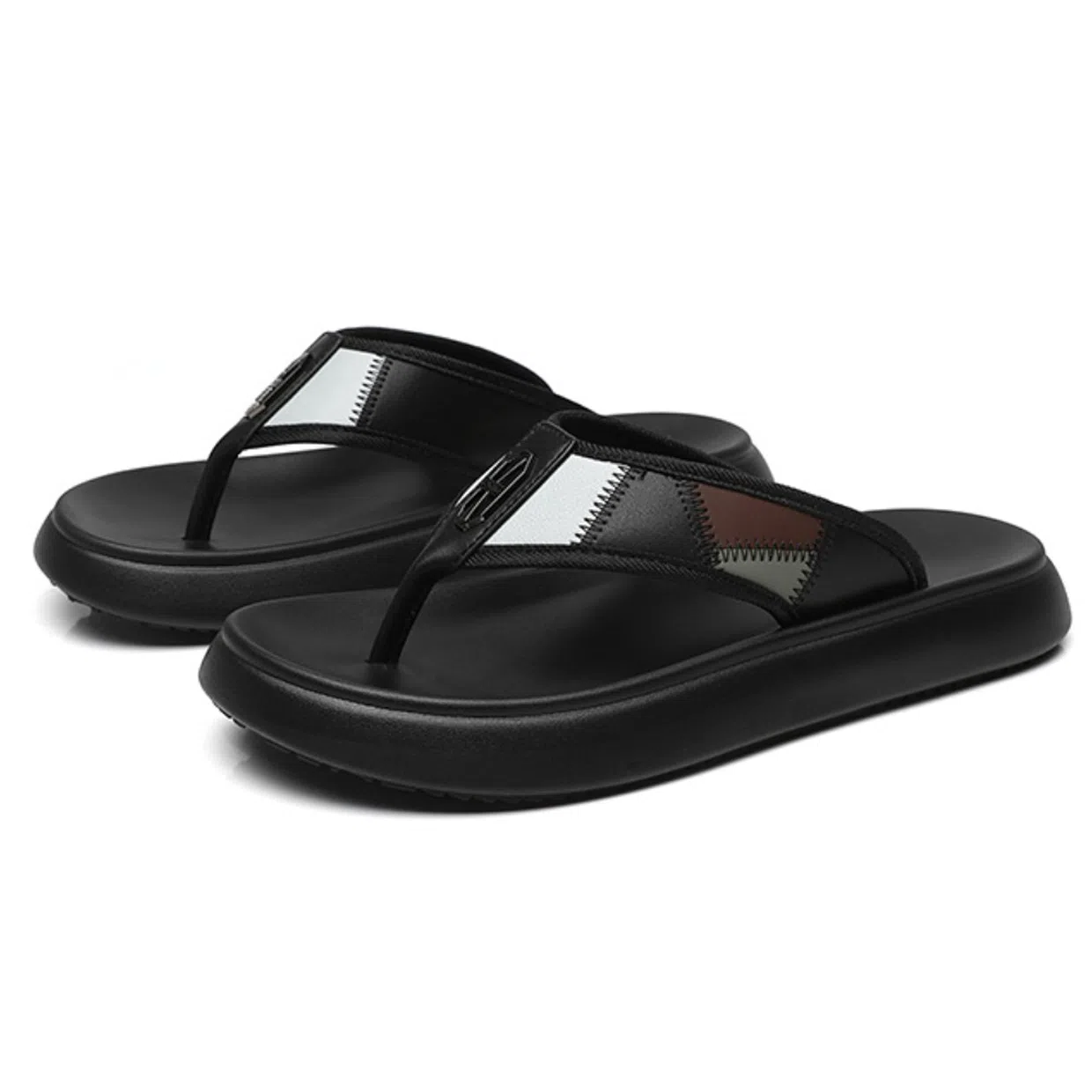 佐塞斯 舒适百搭 简约时尚人字拖鞋 男款 黑色