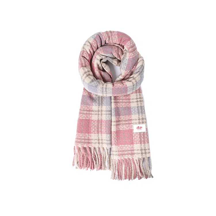 浪莎 复古小众显白插色格子围脖百搭保暖加厚仿羊绒披肩两用 礼盒装 聚酯纤维 绒线围巾 男女同款情侣款