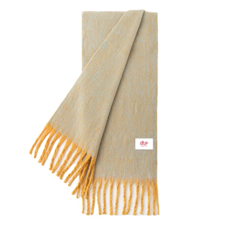 浪莎 秋冬纯色款百搭加厚软糯仿羊绒格子围脖高级感百搭加长保暖围脖 礼盒装 聚酯纤维 绒线围巾 男女同款情侣款