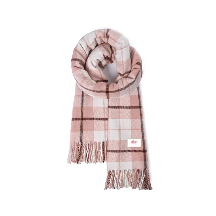 浪莎 小清新学院风高颜值粗线条格子秋冬季防寒护脖保暖加厚柔软撞色围脖 心动礼盒装 聚酯纤维 绒线围巾 男女同款情侣款