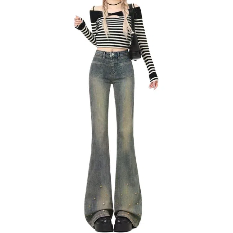 淑好百 修身显瘦水洗高腰牛仔裤 女款