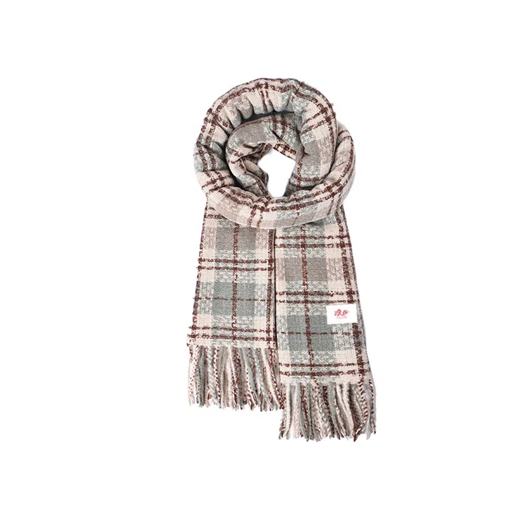 浪莎 复古小众显白插色格子围脖百搭保暖加厚仿羊绒披肩两用 礼盒装 聚酯纤维 绒线围巾 男女同款情侣款