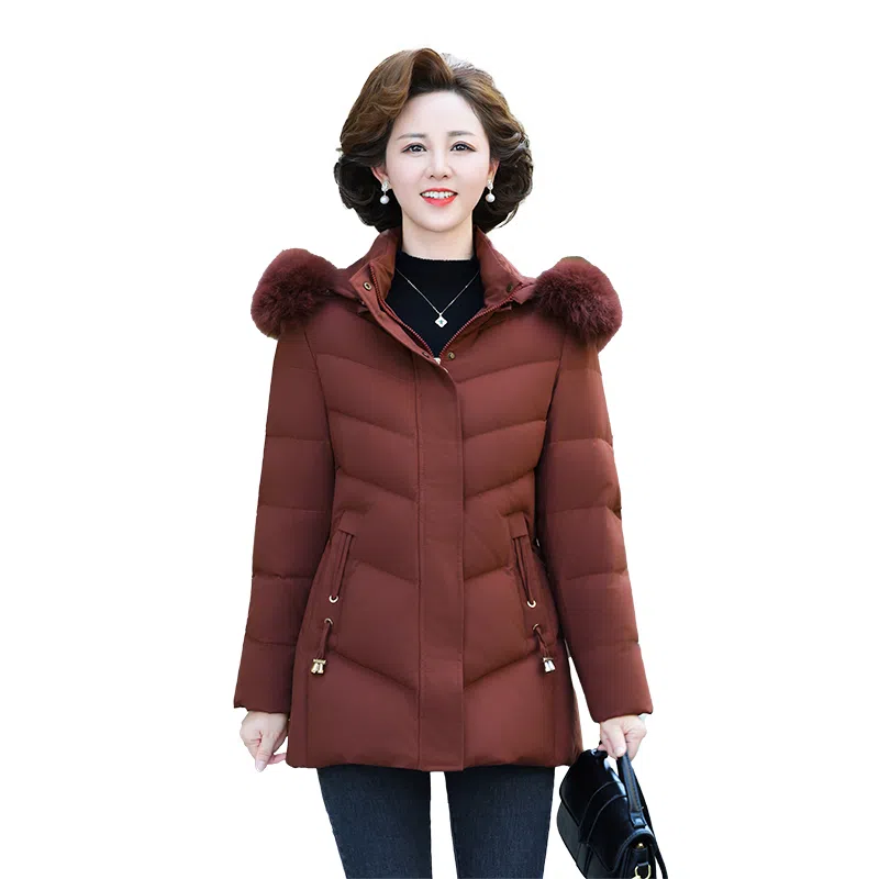 雅鹿 中年妈妈装时尚加厚保暖羽绒服 女款