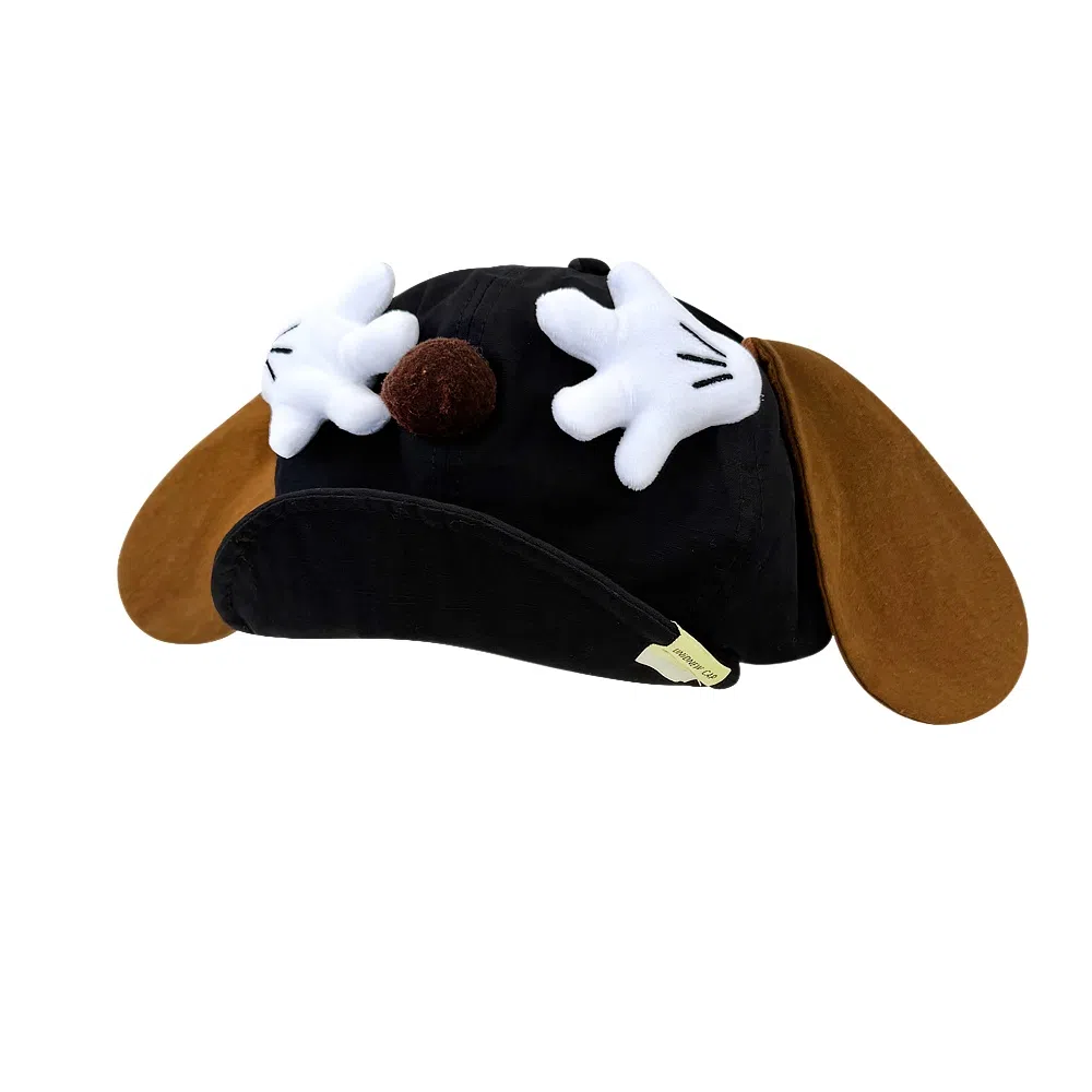 钓鱼熊 可爱卡通小狗耳朵显脸小百搭云朵大头围 聚酯纤维 贝雷帽 男女同款情侣款